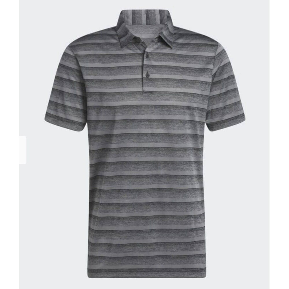 Adidas 2 Color Striped Golf Polo Shirt Mens Performance Gray Black Size XXL 2XL